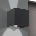 LED Vonkajšie nástenné svietidlo so senzorom pohybu a súmraku CUBE-S LED/13W/230V IP54 antracit