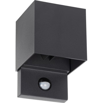 LED vonkajšie nástenné svietidlo so snímačom REKA LED/7W/230V IP54 antracitové hranaté
