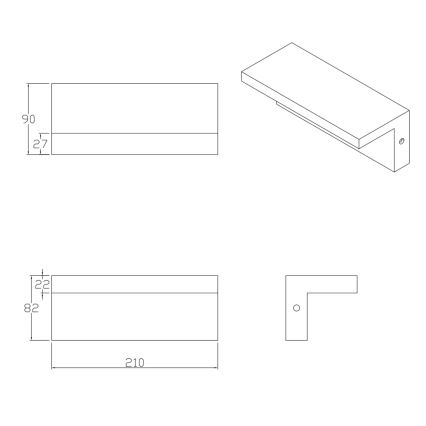 LED Vonkajšie nástenné svietidlo TESA LED/10W/230V IP54 čierna