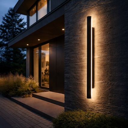 Vonkajšie nástenné LED svietidlo WOW LED/20W/230V 3000/4000/6000K 120 cm IP54 čierne