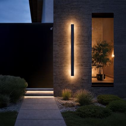 Vonkajšie nástenné LED svietidlo WOW LED/20W/230V 3000/4000/6000K 120 cm IP54 čierne