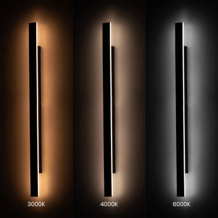 Vonkajšie nástenné LED svietidlo WOW LED/20W/230V 3000/4000/6000K 120 cm IP54 čierne