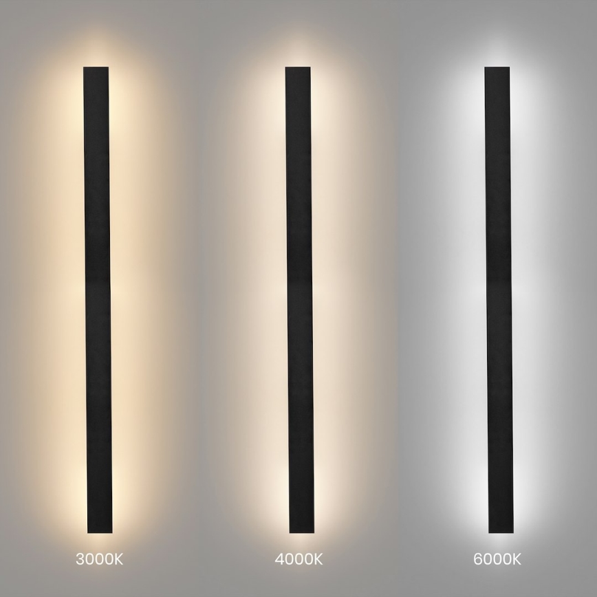 Vonkajšie nástenné LED svietidlo WOW LED/20W/230V 3000/4000/6000K 120 cm IP54 čierne