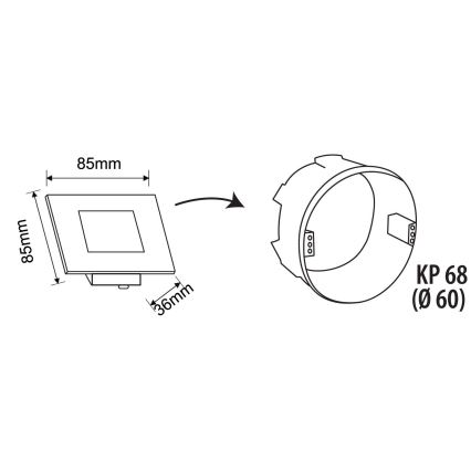 LED vonkajšie schodiskové svietidlo LED/1,7W/230V 3000/4000/6000K IP54 čierna