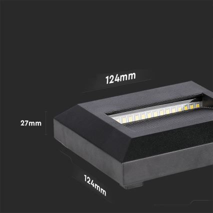 LED Vonkajšie schodiskové svietidlo LED/2W/230V IP65 3000K čierna