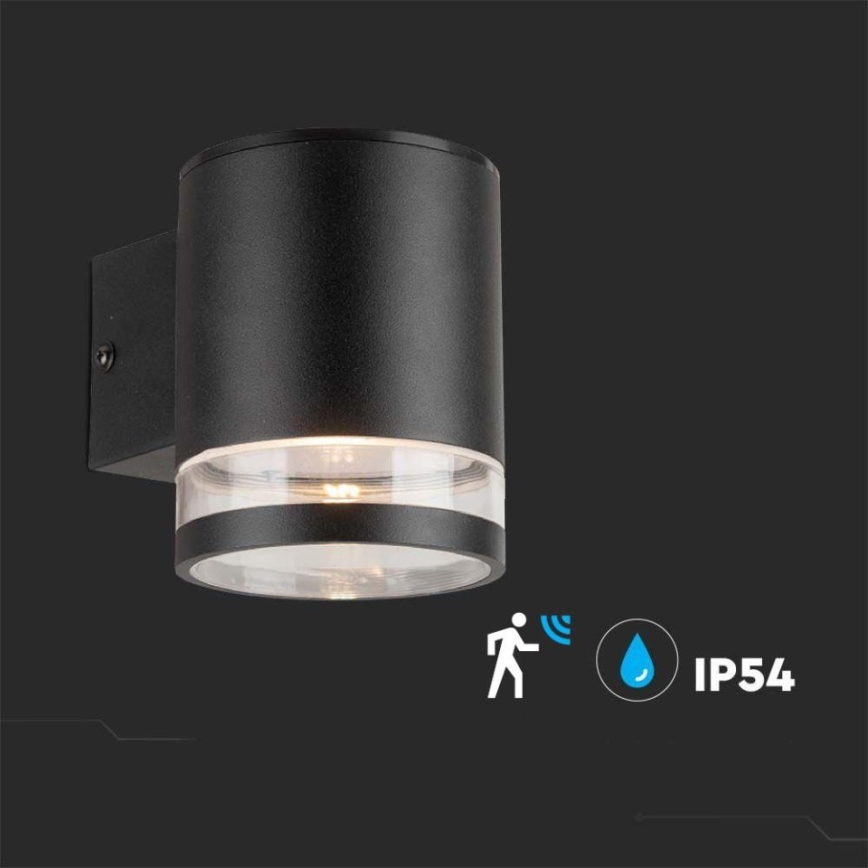LED Vonkajšie solárne nástenné svietidlo so senzorom LED/1W/3,7V 3000K IP54 1200 mAh čierne