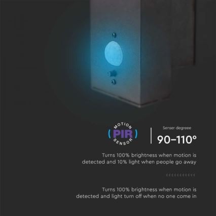 LED Vonkajšie solárne nástenné svietidlo so senzorom LED/5,5W/3,7V 3000K IP54 2000 mAh