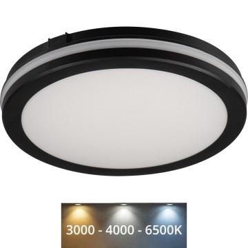 LED Vonkajšie stropné svietidlo BENO E LED/30W/230V 3000/4000/6500K pr. 30 cm IP65 čierna