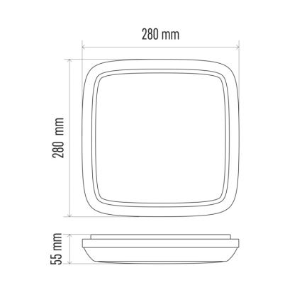 LED Vonkajšie stropné svietidlo DORI LED/18W/230V IP54 štvorec