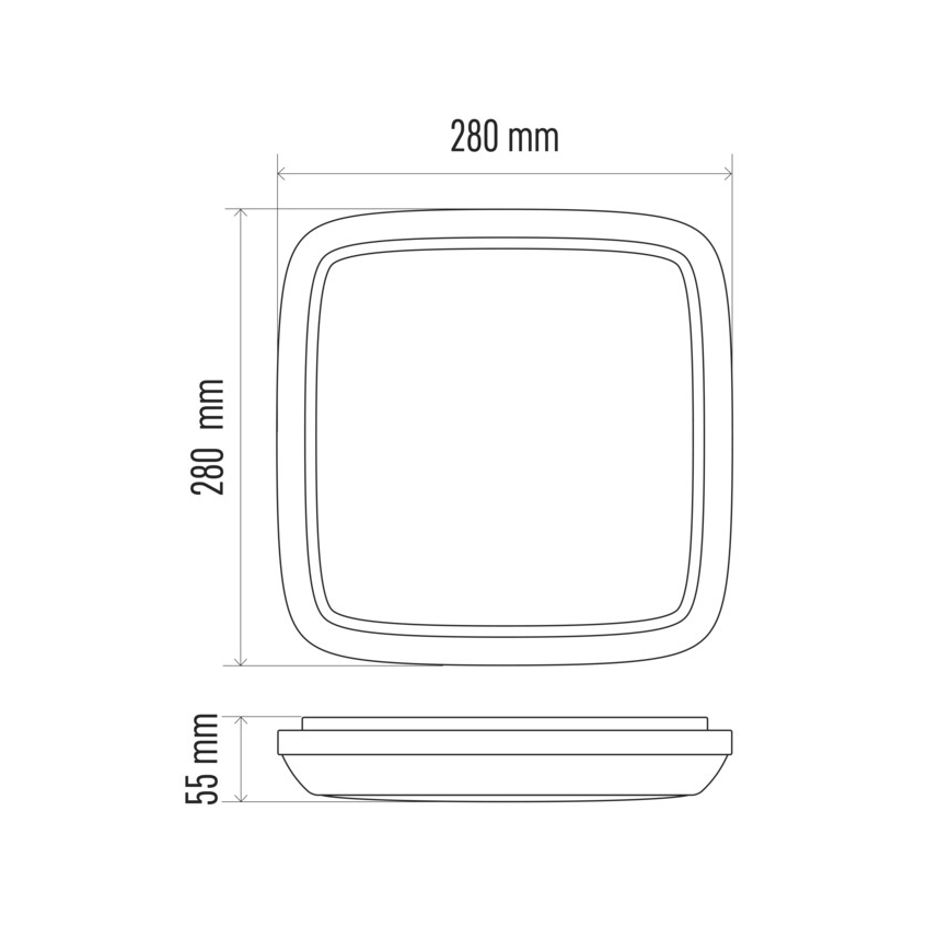 LED Vonkajšie stropné svietidlo DORI LED/18W/230V IP54 štvorec