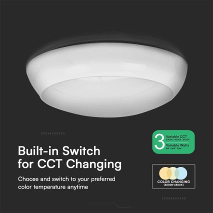 LED Vonkajšie stropné svietidlo LED/8W/16W/20W/230V IP65 3000/4000/6500K