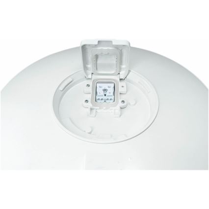 LED vonkajšie stropné svietidlo s pohybovým senzorom VISTA LED/15W/230V pr. 26 cm IP54 biela