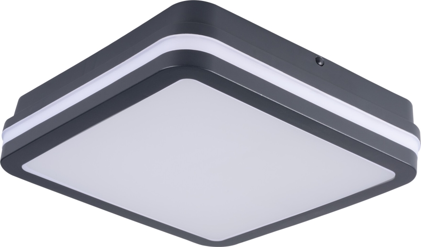 LED Vonkajšie stropné svietidlo so senzorom pohybu BENO LED/12/18W/230V 3000/3500/4000K IP65 antracit hranatý