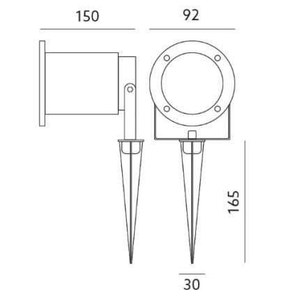 LED Vonkajšie svietidlo BLAKE 2 GU10/4W/230V IP65