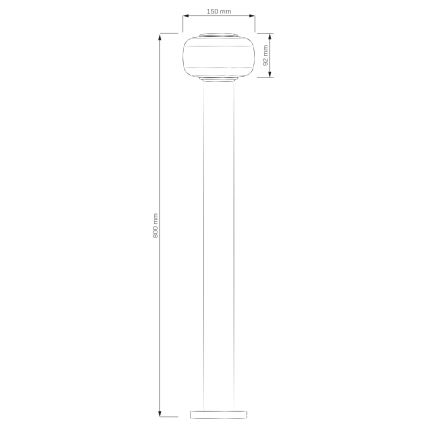 LED vonkajšie svietidlo MALAGA LED/12W/230V 80 cm IP44 čierna