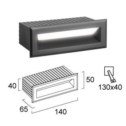 LED Vonkajšie zapustené svietidlo FLIK LED/3W/230V IP65 antracit