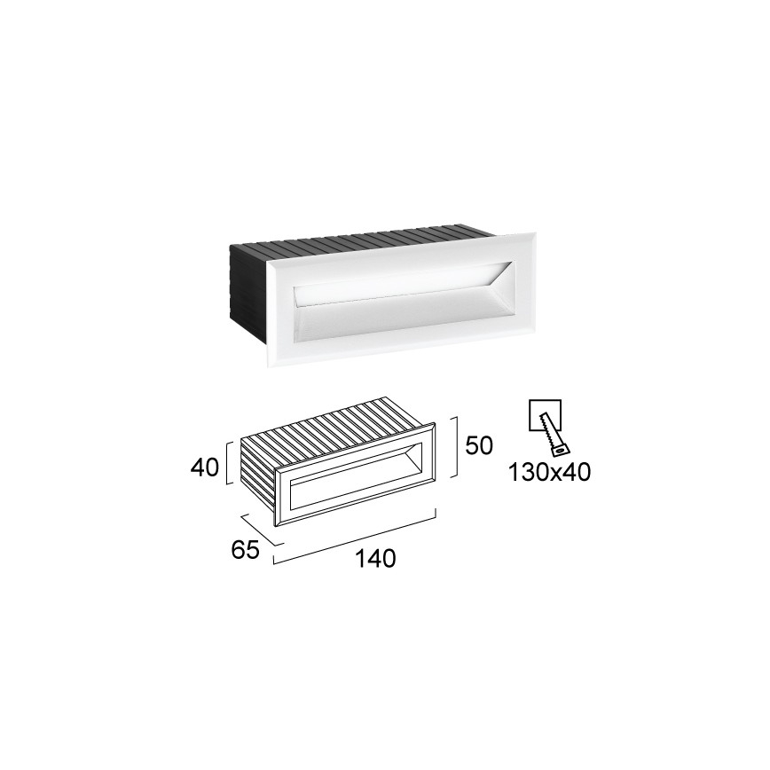 LED Vonkajšie zapustené svietidlo FLIK LED/3W/230V IP65 biela