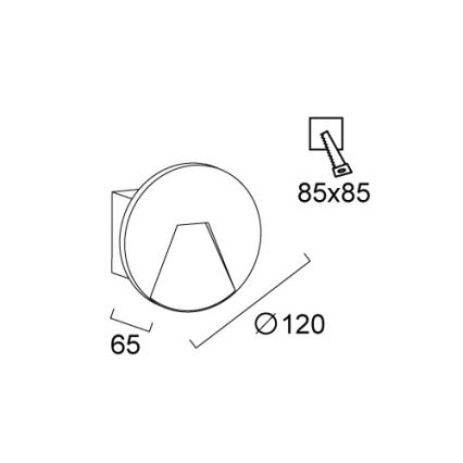 LED vonkajšie zapustené svietidlo SPACE LED/4W/230V IP65 šedé