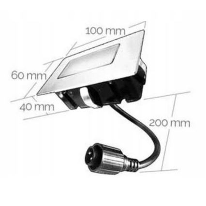 LED Vonkajšie zápustné svietidlo EASY CONNECT LED/2W/230V modrá IP67 obdĺžnikový