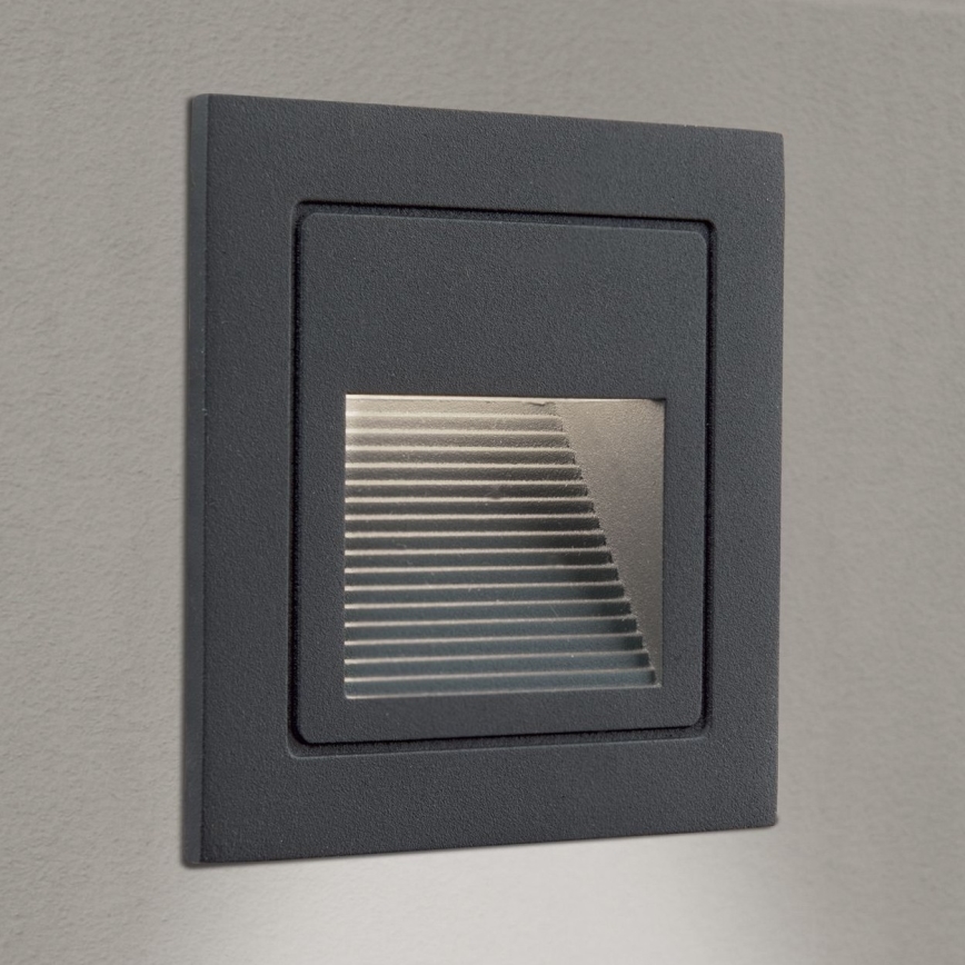 LED Vstavané svietidlo LORO LED/2W/230V IP65 antracit