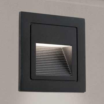 LED Vstavané svietidlo LORO LED/2W/230V IP65 čierna