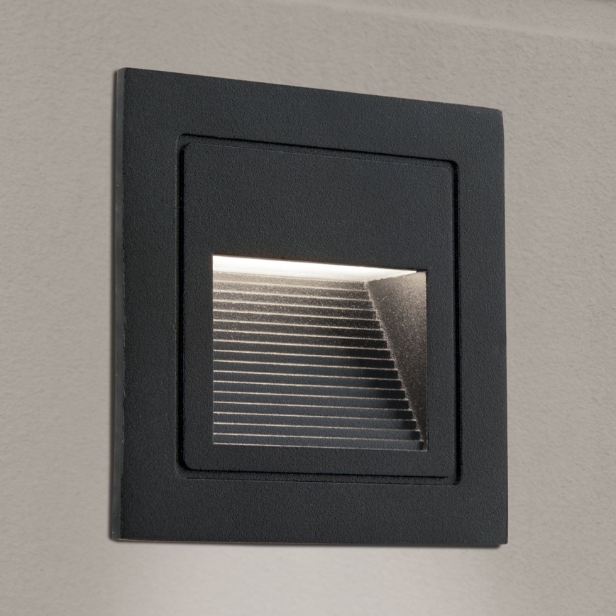 LED Vstavané svietidlo LORO LED/2W/230V IP65 čierna