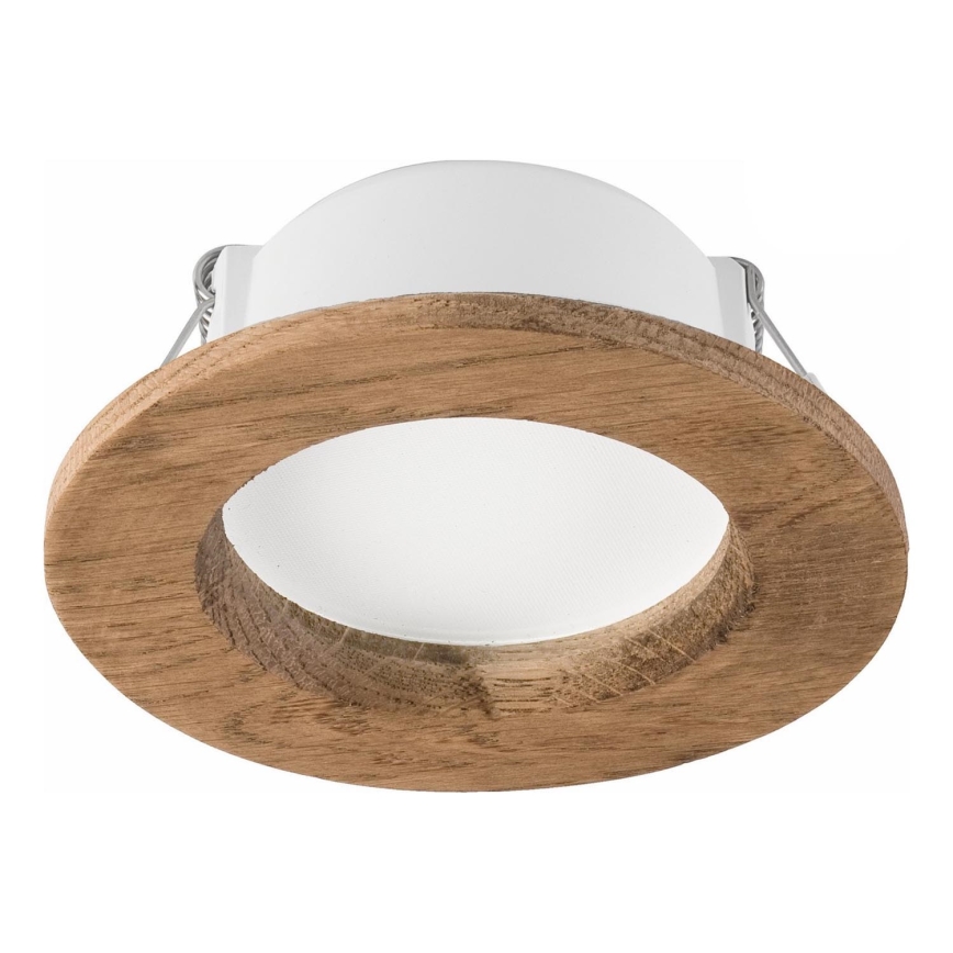 LED Zapustené stropné svietidlo WOODY SPOT LED/5,5W/230V 4000K orech ? 10 cm