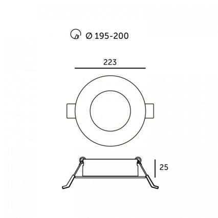 LED zapustené svietidlo SIGARO LED/24W/230V 3000/4000/6500K priemer 22 cm biela