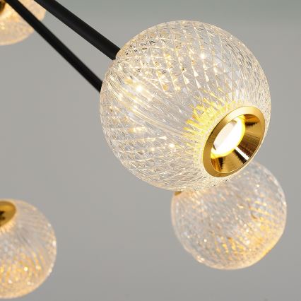 LED Závesná lampa GELA 12xLED/5W/230V 3000K čierna/zlatá