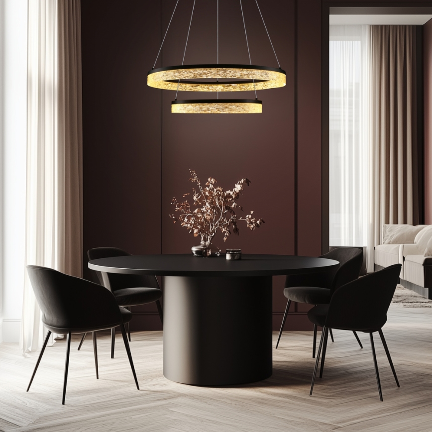 LED Závesné svietidlo FROZI LED/38W/230V priemer 60 cm čierna