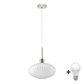 LED Závesné svietidlo HARMA 1xE27/60W/230V priemer 30 cm matný chróm/biela