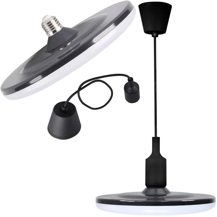 LED Závesné svietidlo KIKI 1xE27/15W/230V čierne