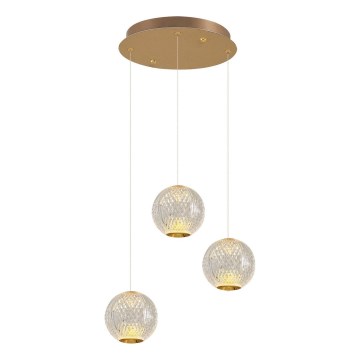 LED Závesný luster CREMONA 3xLED/5W/230V 3000K zlatý