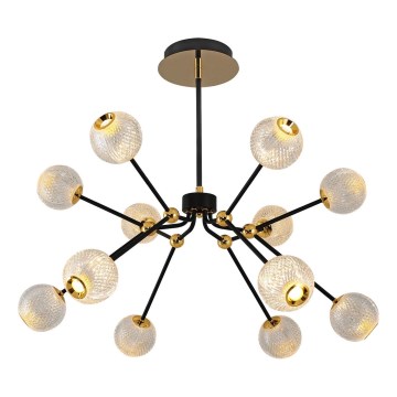 LED Závesný luster GELA 12xLED/5W/230V 3000K čierna/zlatá