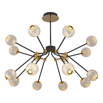 LED Závesný luster GELA 16xLED/5W/230V 3000K čierna/zlatá