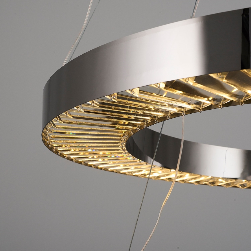 LED Závesný luster JESI LED/140W/230V 3000K pr. 100 cm strieborný