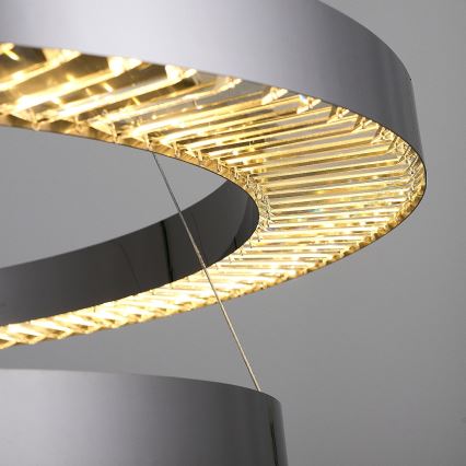 LED Závesný luster JESI LED/140W/230V 3000K pr. 100 cm strieborný
