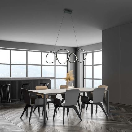 LED závesný luster na lane PETRA LED/48W/230V 4000K čierny