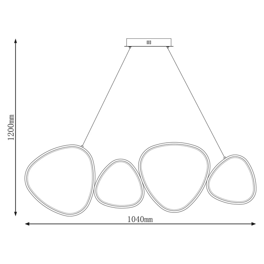 LED závesný luster na lane PETRA LED/48W/230V 4000K čierny