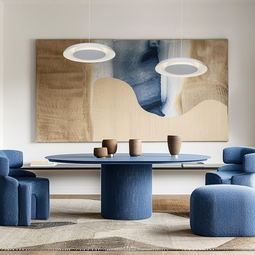 LED závesný luster na lanku PIATTINO LED/30W/230V 2700/3200/4000K priemer 40 cm biela