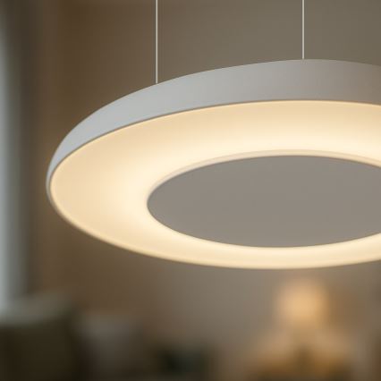 LED závesný luster na lanku PIATTINO LED/30W/230V 2700/3200/4000K priemer 40 cm biela