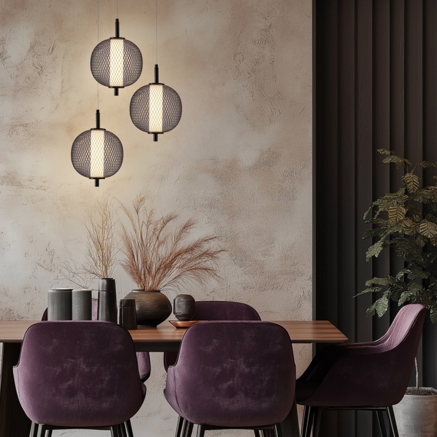 LED závesný luster na lanku PUMA LED/10W/230V pr. 20 cm čierny