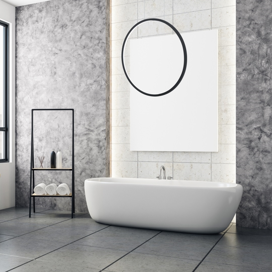 LED závesný luster na lanku SATURNO LED/28W/230V pr. 50 cm IP44 čierna