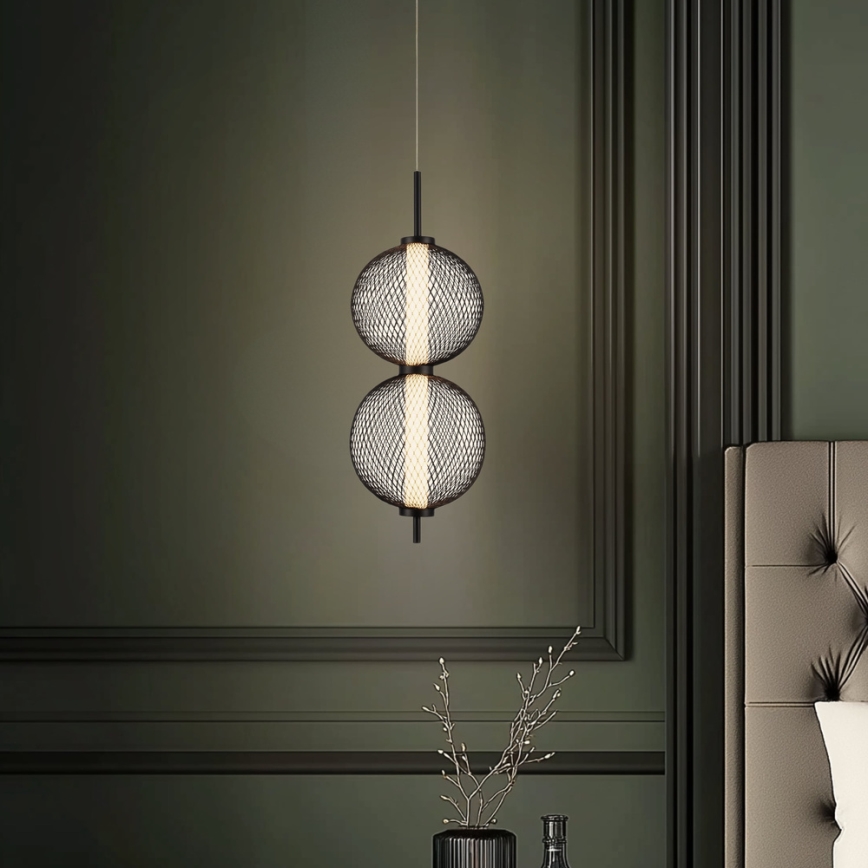 LED Závesný luster PUMA LED/10W/230V pr. 14 cm čierny