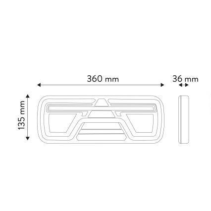 LED Združené svetlo s dynamickým blinkrom LED/10-30V IP67 pravé