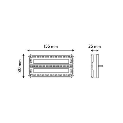 LED Združené svetlo s dynamickým blinkrom LED/12-24V IP65