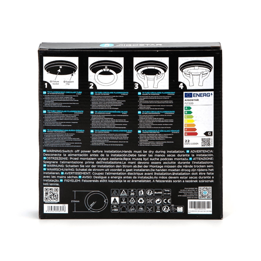 LED Žiarivková trubica T9 G24q-1/22W/230V 6500K - Aigostar