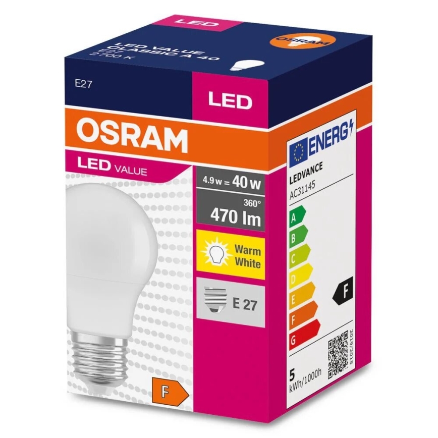 LED Žiarovka A40 E14/4,9W/230V 2700K - Osram