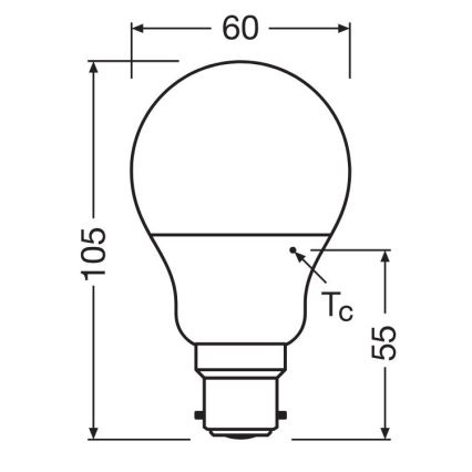 LED Žiarovka A60 B22d/8,5W/230V 2700K - Osram