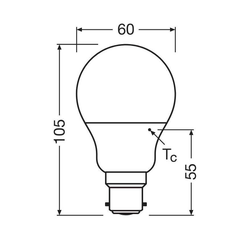 LED Žiarovka A60 B22d/8,5W/230V 2700K - Osram